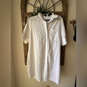 Old Navy Women’s Casual White Button Down Shirt Dress